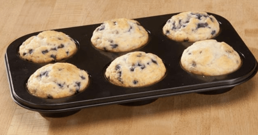 Reusable Non-Stick Carbon Steel Biscuit, Brownie, Dessert,Mini loaf, Cupcake Muffin Mould Tray pan for Microwave Oven for Home Baking Tools(Black/1 pcs) (6 Cavity Small) - Image 3